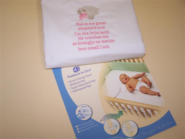 God is my great shepherd and I'm His little lamb. He watches me so lovingly no matter how small I am. Crib sheet
