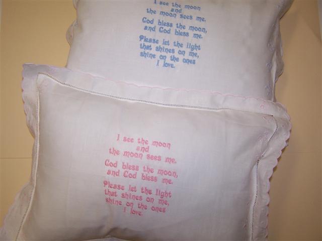 " I see the moon and the moon sees me..." small pillow