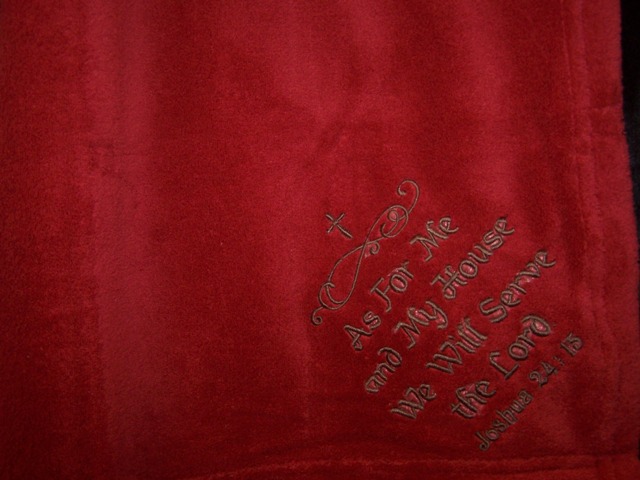 As For Me and My House...Red Plush Throw