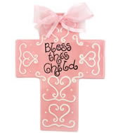 Bless this Child. Pink Ceramic Cross Bless this Child. Pink Ceramic Cross