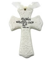 Angels Watching...White Ceramic Cross Angels Watching...White Ceramic Cross